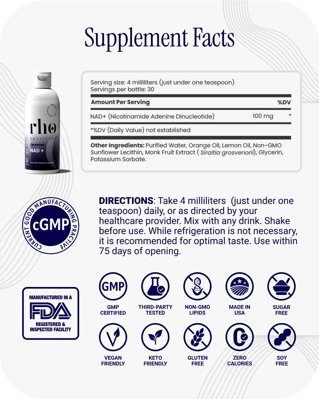 Liposomal NAD+ - RHO - Supports Cellular Health