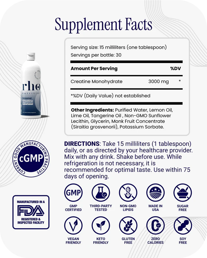 Liposomal Creatine Monohydrate - RHO - Athletic & Cognitive Performance