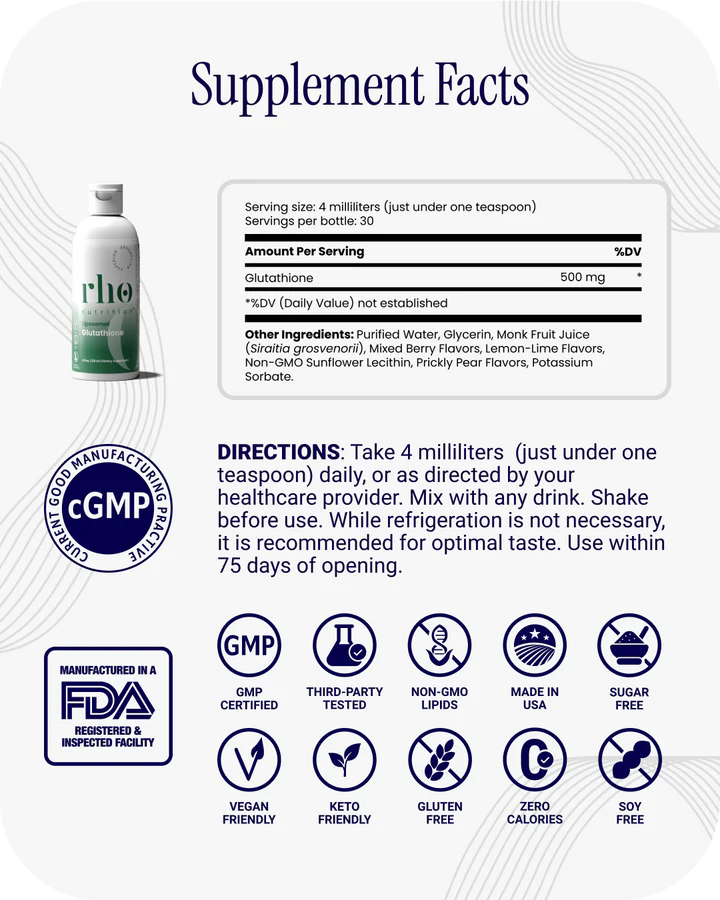 Rho Nutrition Liposomal Glutathione - Master Antioxidant