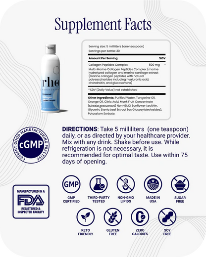 Liposomal Collagen Peptides - RHO - Skin, Hair & Joint Support
